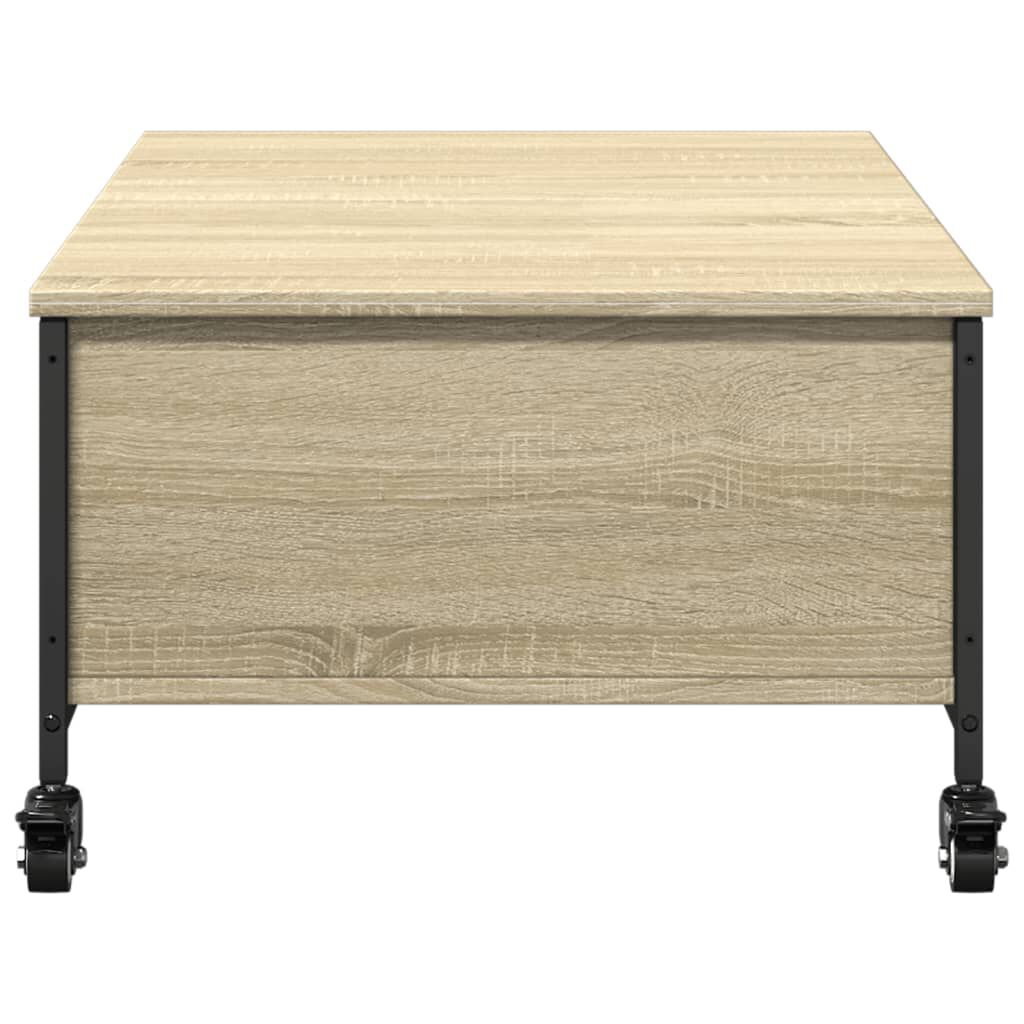 vidaXL Τραπεζάκι Σαλονιού Ροδάκια Sonoma Δρυς 91x55x34 εκ. Επεξ. Ξύλο