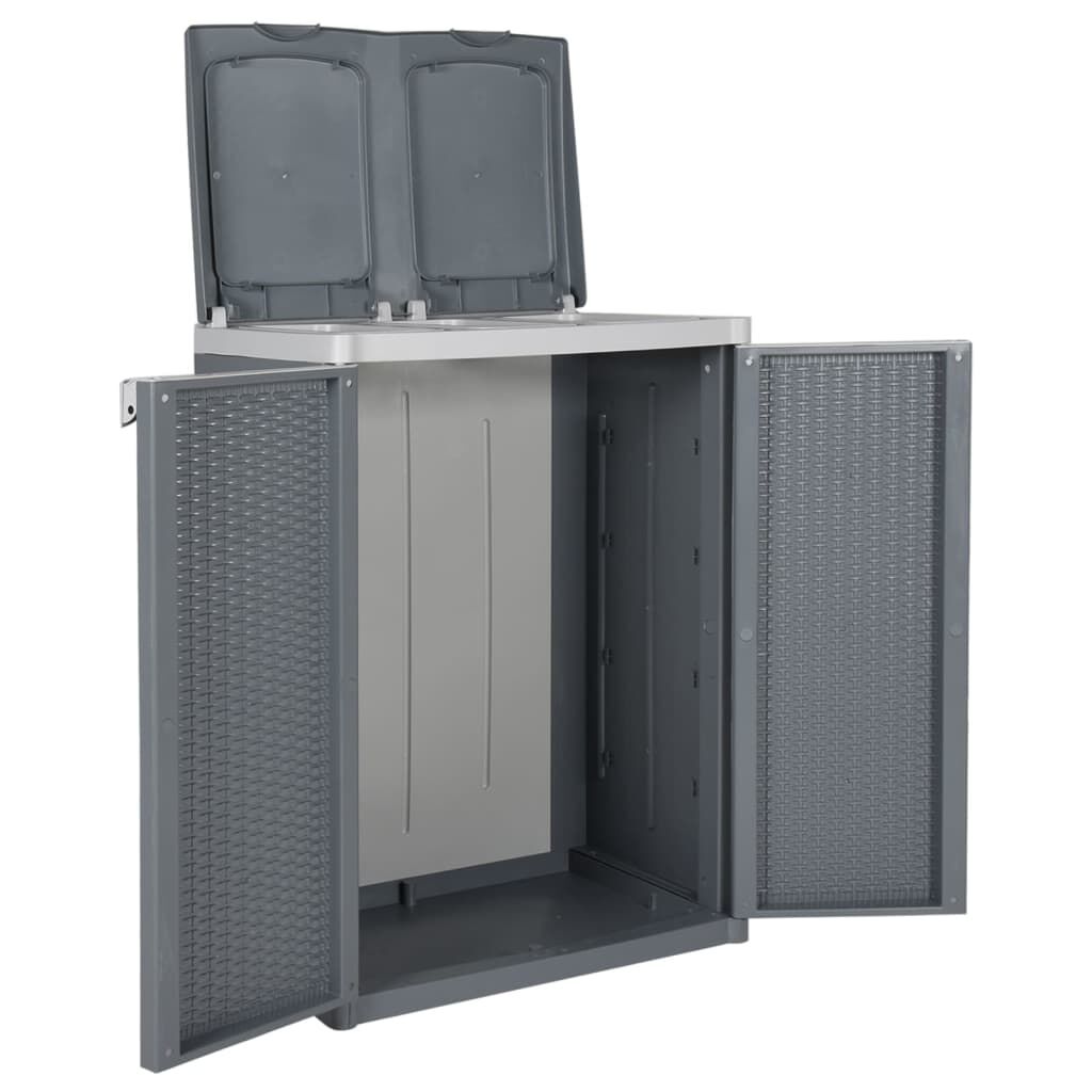 vidaXL Κάδος Απορριμμάτων με 2 Πόρτες Γκρι 65x45x88 εκ από Πολυπ/λένιο