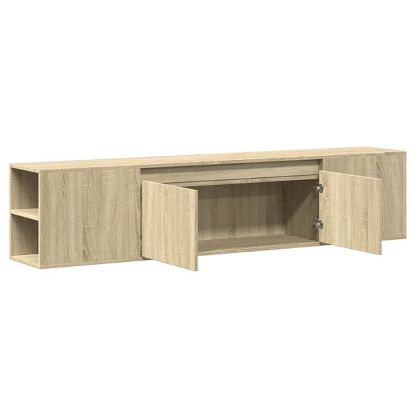 vidaXL Έπιπλο Τοίχου Τηλεόρασης με LED Sonoma Δρυς 180x31x39,5 εκ.