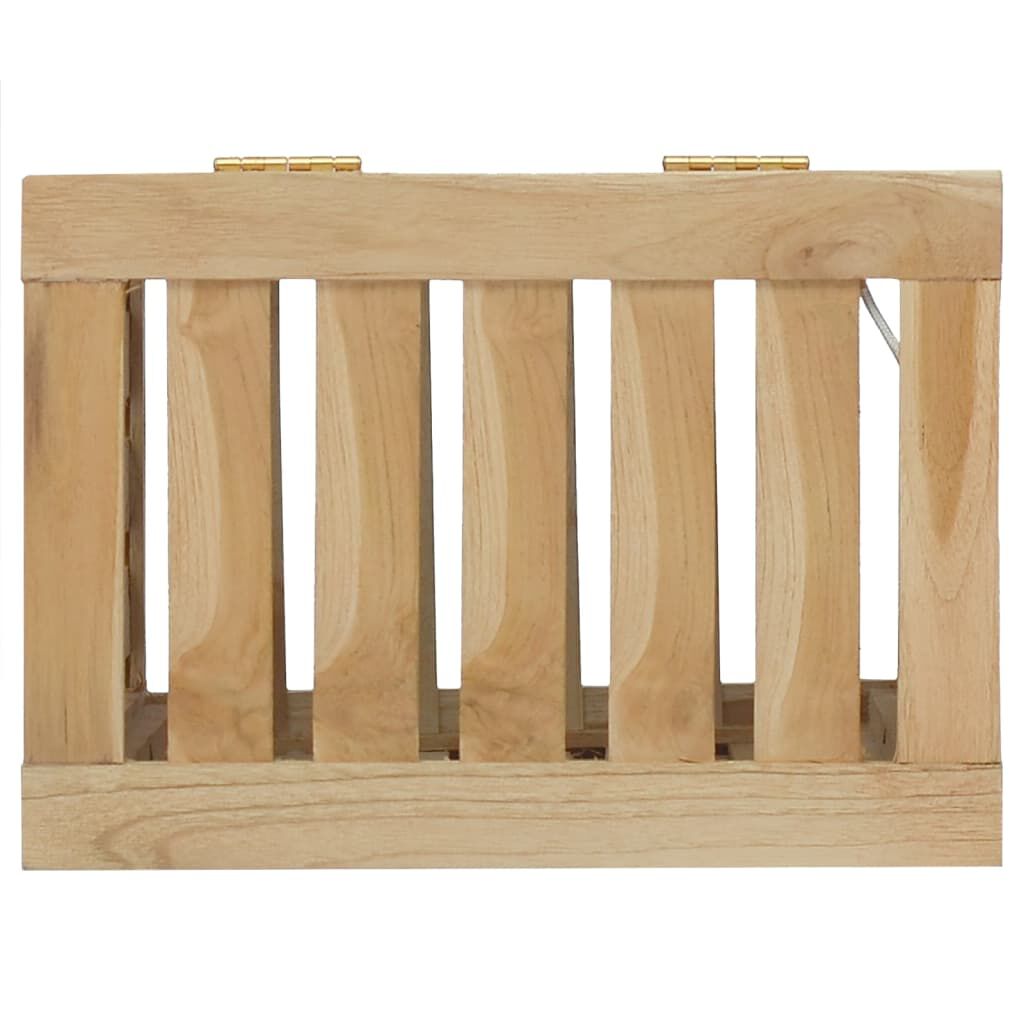vidaXL Καλάθι Άπλυτων 35 x 25 x 60 εκ. από Μασίφ Ξύλο Teak