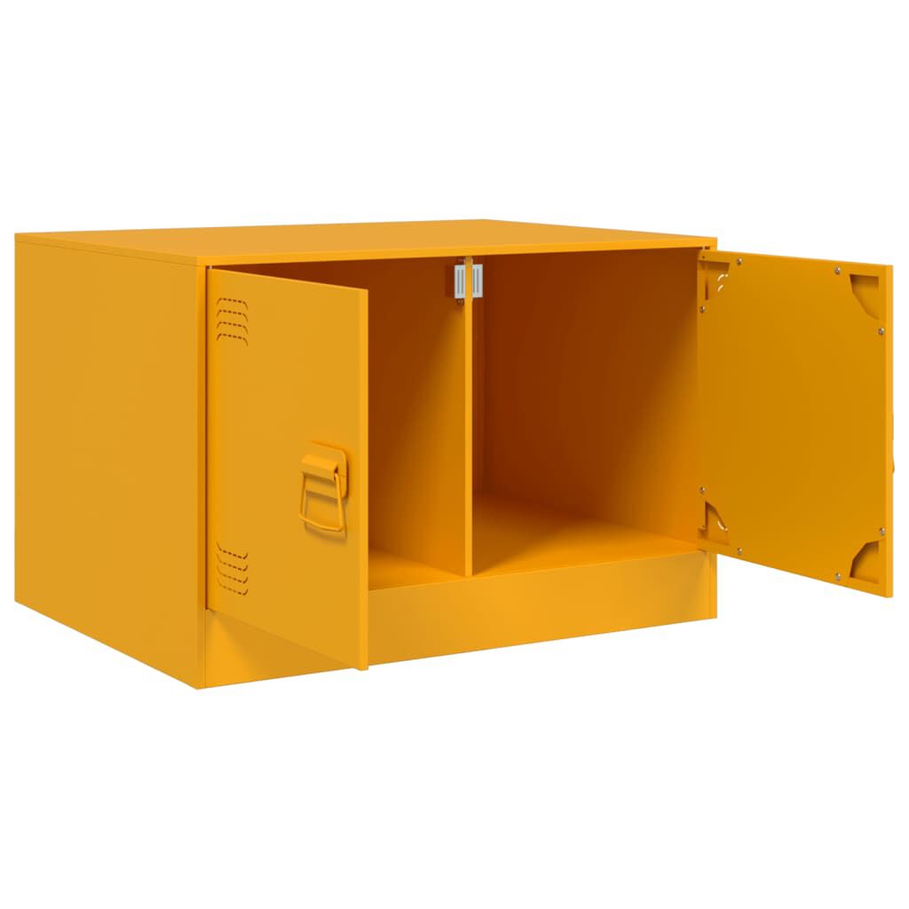 vidaXL Τραπέζι Κήπου Κίτρινο Μουσταρδί 67x50x44 εκ. Ατσάλινο