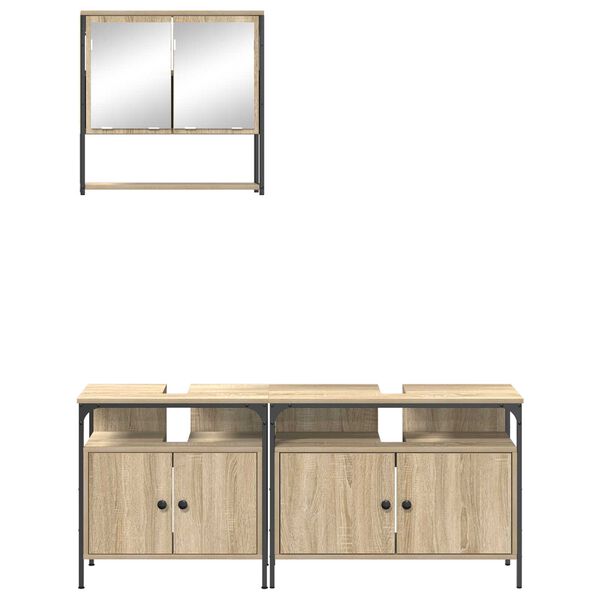 vidaXL Ντουλάπι Νιπτήρα Sonoma Oak 80x30x60 cm Επεξεργασμένο Ξύλο