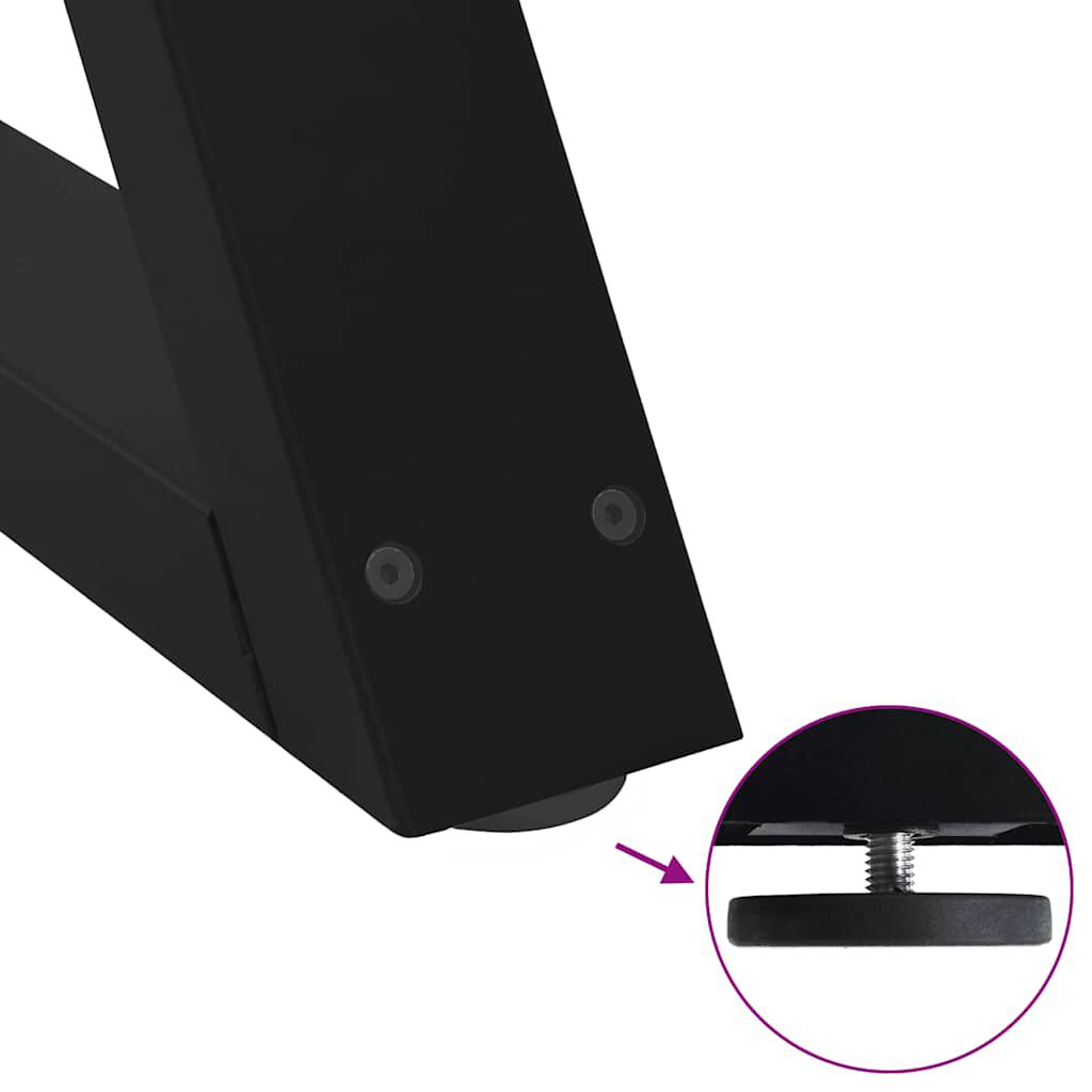 vidaXL Πόδια τραπεζαρίας 2 τεμάχια Μαύρο 60x(72-73,3) cm Ατσάλι