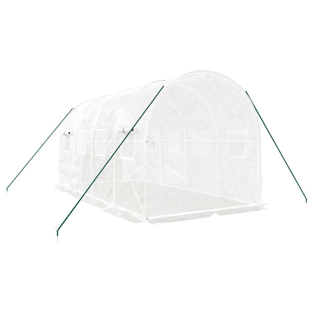 vidaXL Θερμοκήπιο με Ατσάλινο Πλαίσιο Λευκό 8 μ² 4 x 2 x 2 μ.
