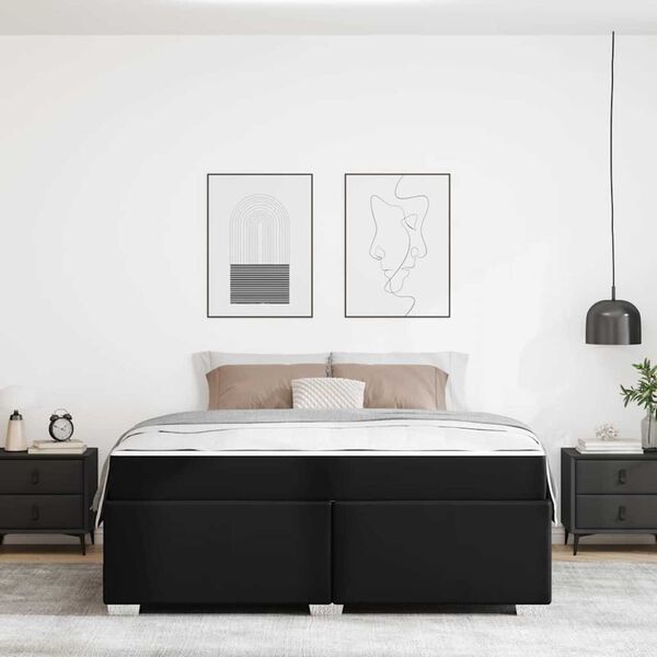vidaXL Σκελετός Κρεβατιού Μαύρο 180 x 200 cm Τεχνητό δέρμα