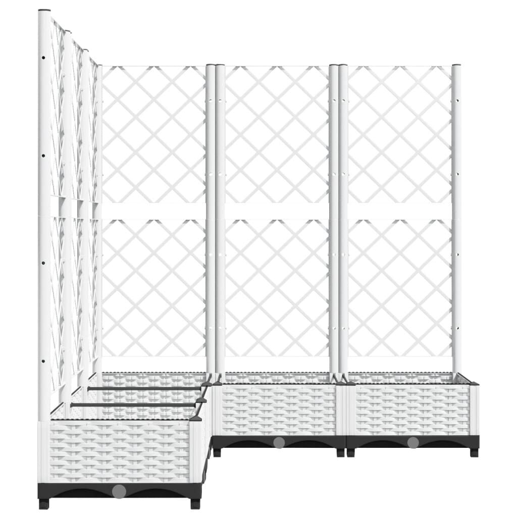 vidaXL Ζαρντινιέρα Κήπου με Καφασωτό Λευκή 120x120x121,5 εκ. Πολυπροπ.