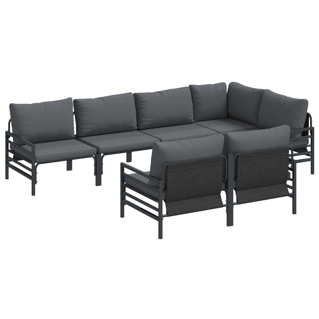 vidaXL Σετ Καναπέ Κήπου με μαξιλάρι με μαξιλάρι 7 pcs Ανθρακί 320 x 160 x 71 εκ