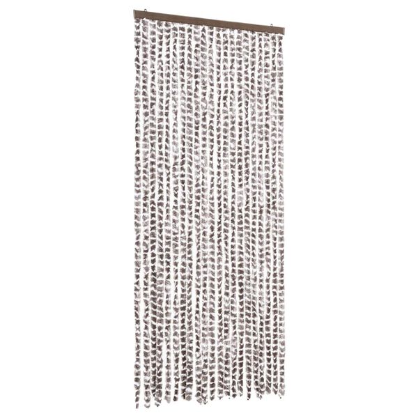 vidaXL Σήτα - Κουρτίνα Πόρτας Taupe / Λευκό 90 x 220 εκ. από Σενίλ