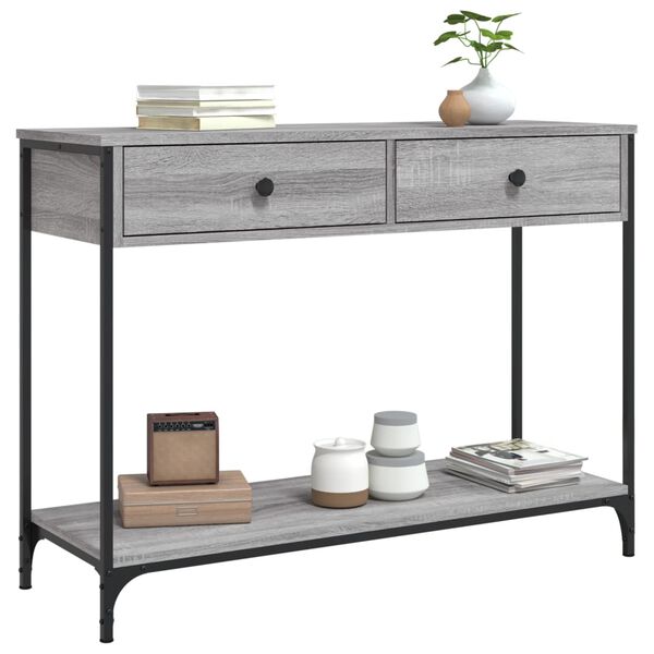 vidaXL Τραπέζι Κονσόλα Γκρι Sonoma 100x34,5x75 εκ. Επεξεργασμένο Ξύλο