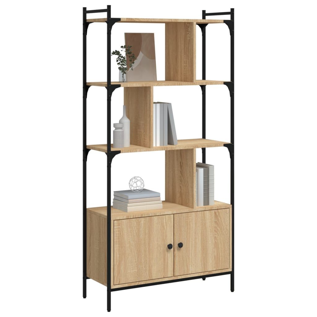 vidaXL Βιβλιοθήκη με Πόρτες Sonoma Δρυς 76,5x30x154,5 εκ. Επεξ. Ξύλο