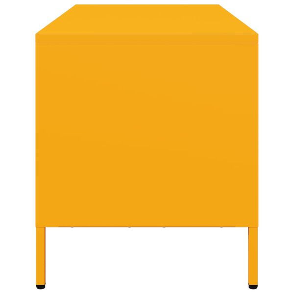 vidaXL Έπιπλο Τηλεόρασης Μουσταρδί 101,5x39x43,5 Ατσάλι Ψυχρής Έλασης