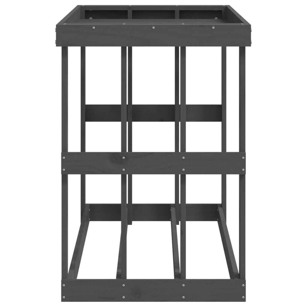 vidaXL Ξυλοθήκη Εξ. Χώρου Γκρι 108x52x74 εκ. από Μασίφ Ξύλο Πεύκου