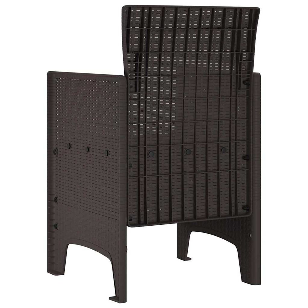 vidaXL Καρέκλα Κήπου 2 pcs Καφέ 53 x 49 x 85 εκ. PP
