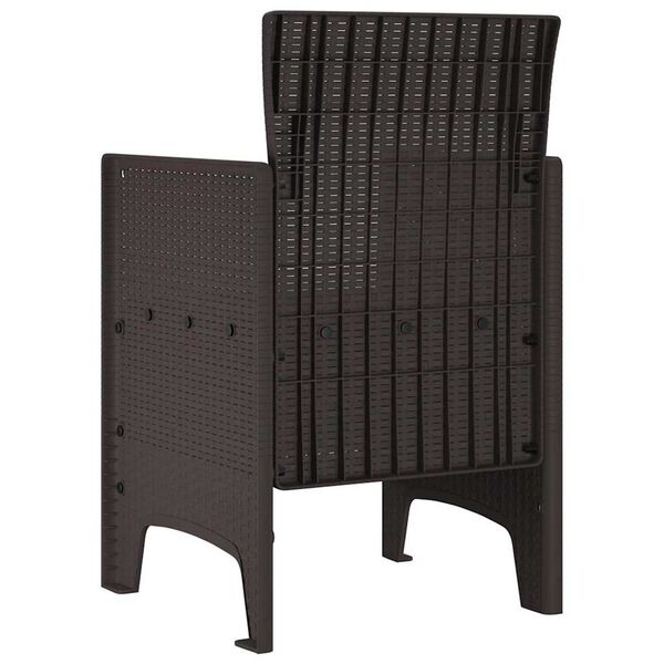 vidaXL Καρέκλα Κήπου 2 pcs Καφέ 53 x 49 x 85 εκ. PP