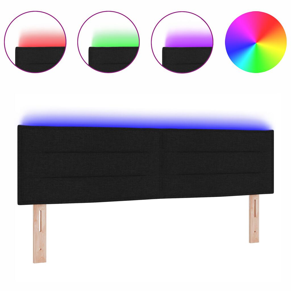 vidaXL LED Κεφαλάρι Γραμμής Σχεδιασμού Μαύρο 72 εκ. Ύφασμα