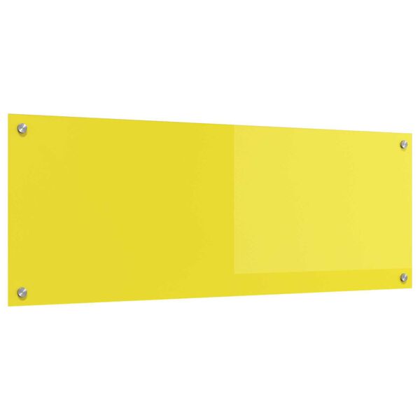 vidaXL Κουζίνα Πλάτη Κίτρινη 110x40x0,6 εκ από Γυαλί Αντισκωπής