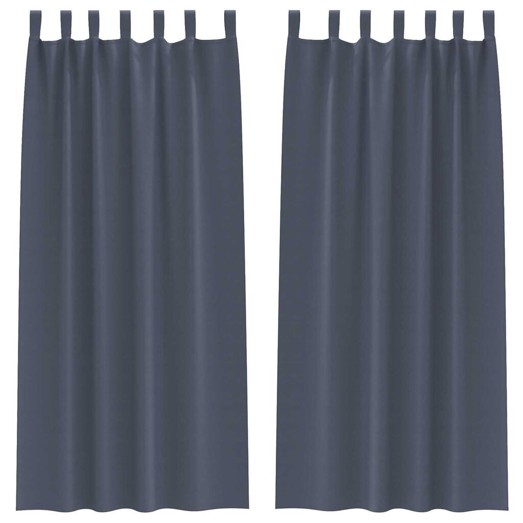 vidaXL Κουρτίνες με κουρτίνες 2 pcs Ανθρακί 245 x 140 εκ. Πολυεστέρας