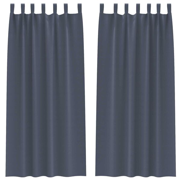 vidaXL Κουρτίνες με κουρτίνες 2 pcs Ανθρακί 245 x 140 εκ. Πολυεστέρας