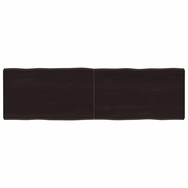vidaXL Επιφ Τραπεζιού Αν Καφέ 140x40x(2-4)εκ.Ακατέργ. Μασίφ Ξύλο Δρυός