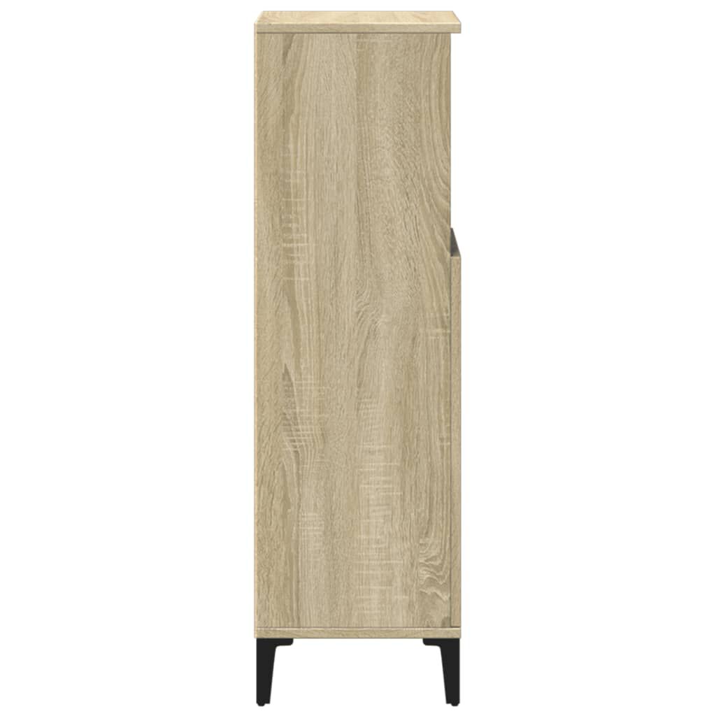 vidaXL Ντουλάπι Μπάνιου Sonoma Δρυς 30x30x100 εκ. Επεξεργασμένο Ξύλο