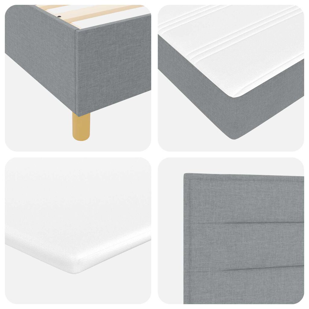 vidaXL Κρεβάτι Box Spring με Στρώμα Ανοιχτό Γκρι 80x200 εκ. Υφασμάτινο