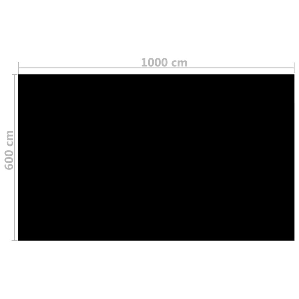 vidaXL Κάλυμμα Πισίνας Ορθογώνιο Μαύρο 1000x600 εκ. από Πολυαιθυλένιο