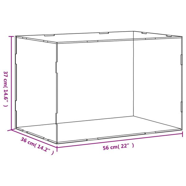 vidaXL Κουτί Βιτρίνα Διάφανο 56 x 36 x 37 εκ. Ακρυλικό