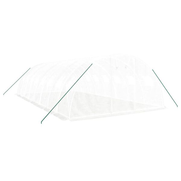 vidaXL Θερμοκήπιο Λευκό 32 μ² 8 x 4 x 2 μ. με Ατσάλινο Πλαίσιο