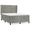 vidaXL Κρεβάτι Boxspring με Στρώμα Ανοιχτό Γκρι 140x200 εκ. Βελούδινο
