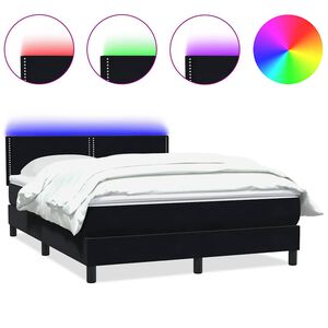 vidaXL &Kappa;&rho;&epsilon;&beta;ά&tau;&iota; Boxspring &mu;&epsilon; &Sigma;&tau;&rho;ώ&mu;&alpha; & LED &Mu;&alpha;ύ&rho;&omicron; 1140x210 &epsilon;&kappa;. &Beta;&epsilon;&lambda;&omicron;ύ&delta;&iota;&nu;&omicron;