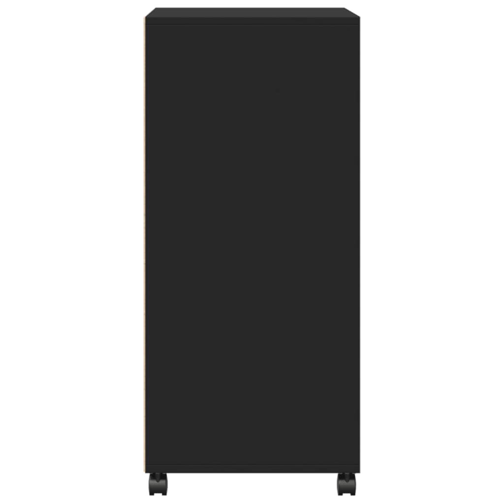 vidaXL Ντουλάπι Τροχήλατο Μαύρο 55x40x91 εκ. από Επεξ. Ξύλο