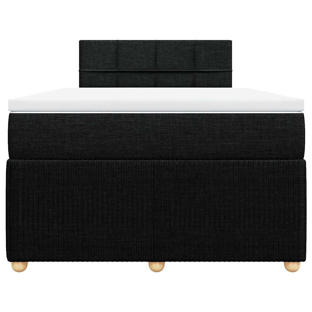 vidaXL Κρεβάτι Boxspring με Στρώμα Μαύρο 120x190 εκ. Υφασμάτινο