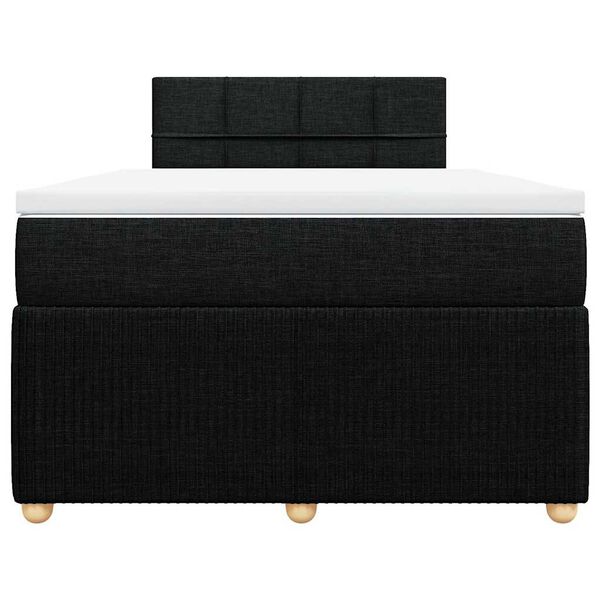 vidaXL Κρεβάτι Boxspring με Στρώμα Μαύρο 120x190 εκ. Υφασμάτινο