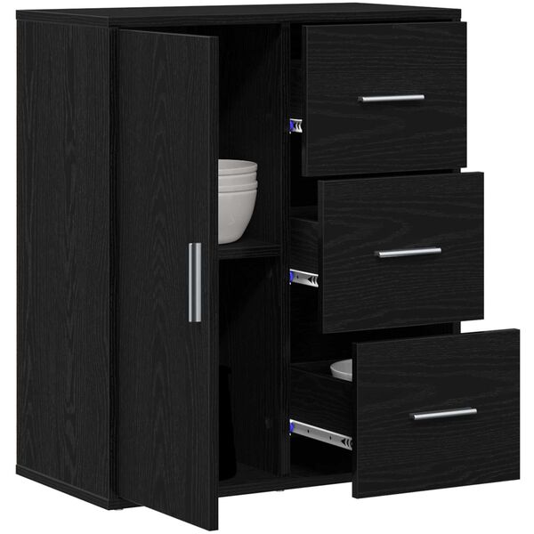 vidaXL Πλαϊνό γραφείο Μαύρη δρυς 60 x 31 x 70 εκ Επεξεργασμένο ξύλο