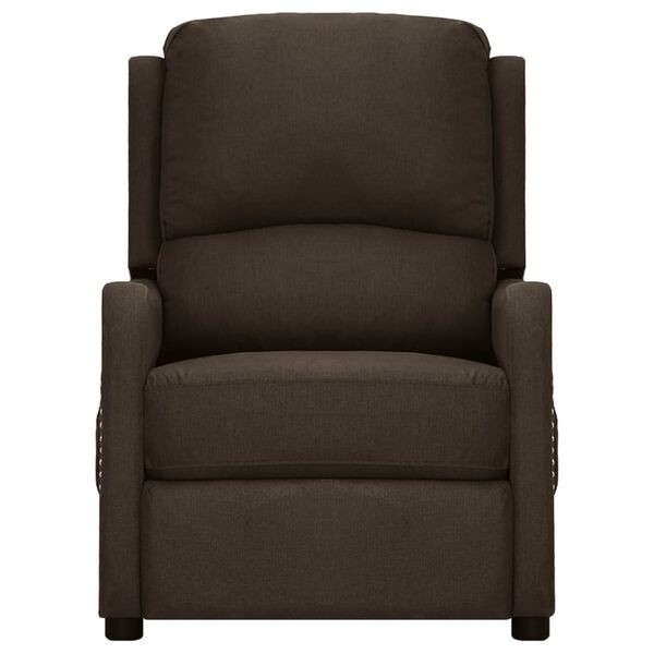 vidaXL Πολυθρόνα Μασάζ Ηλεκτρική Σκούρο Καφέ Υφασμάτινη