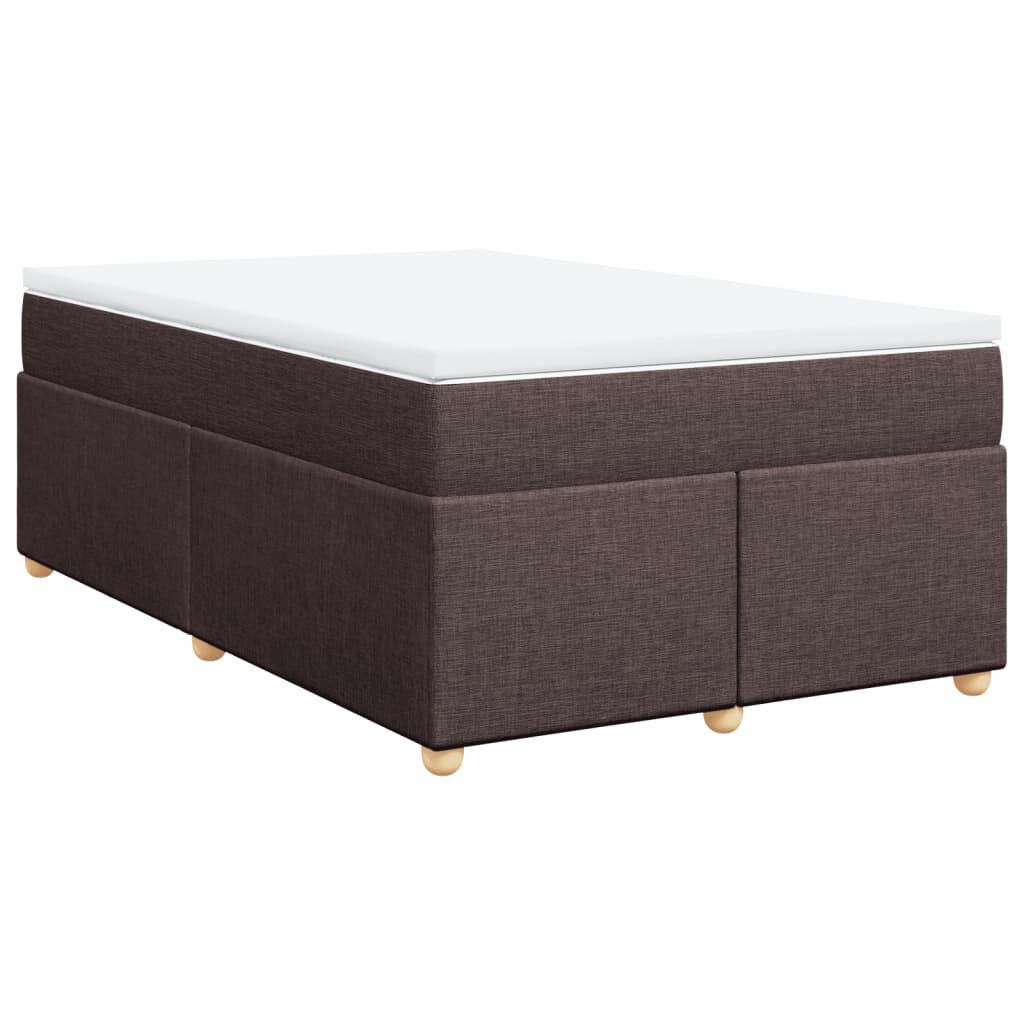 vidaXL Κρεβάτι Boxspring με Στρώμα Σκούρο Καφέ 120x190 εκ Υφασμάτινο