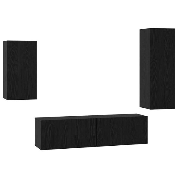 vidaXL Σετ επίπλου τηλεόρασης 4 pcs Μαύρη δρυς 30.5 x 30 x 90 cm
