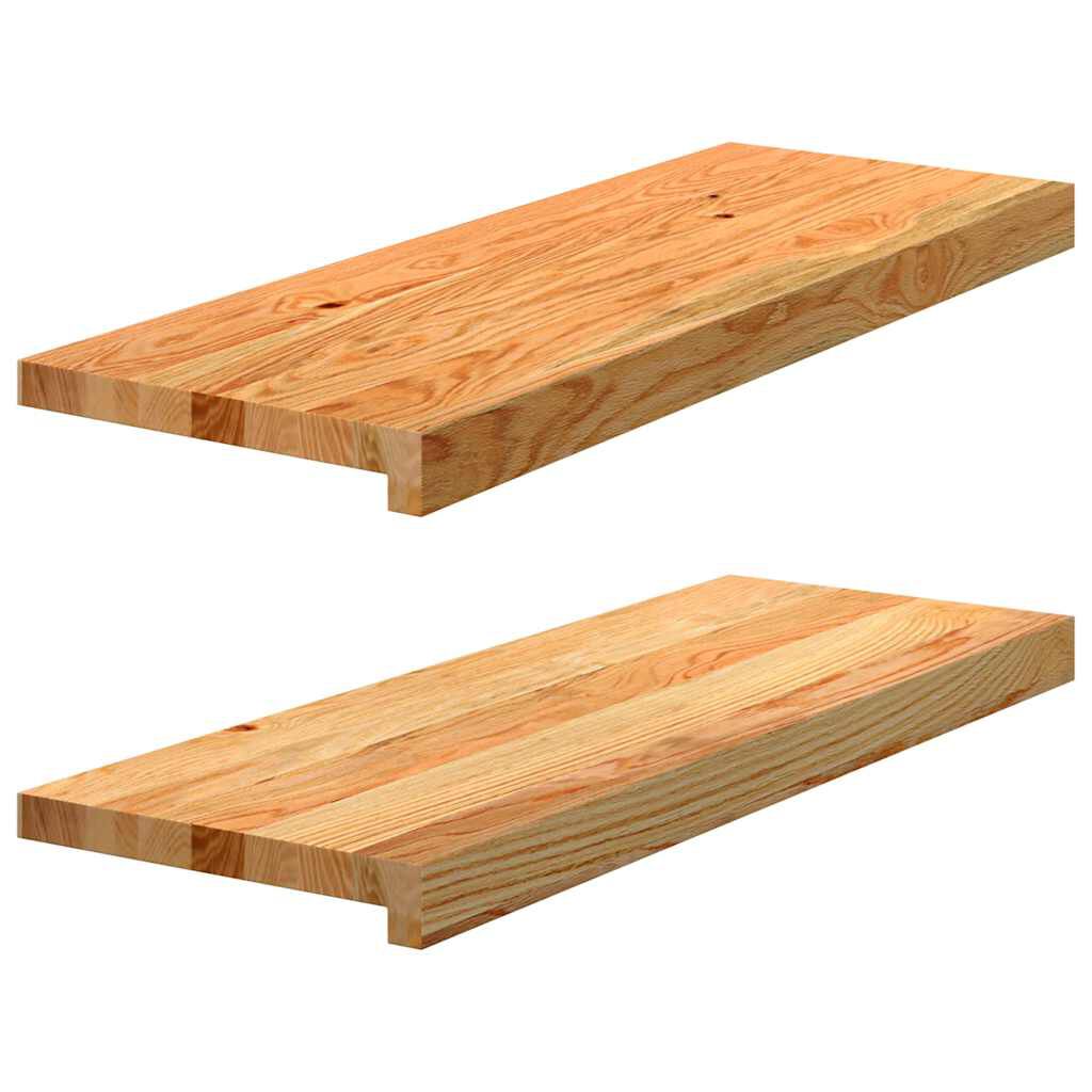 vidaXL Περβάζια παραθύρων 2 τεμ. Αν. Καφέ 70x30x2 εκ. Μασίφ Ξύλο Δρυός