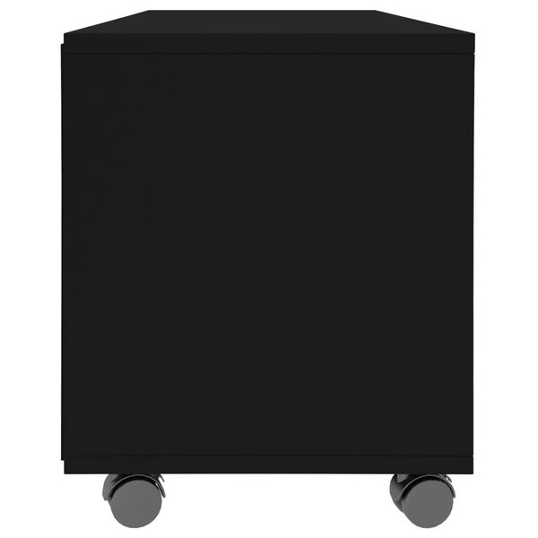 vidaXL Έπιπλο Τηλεόρασης με Ρόδες Μαύρο 90x35x35 εκ. από Επεξ. Ξύλο