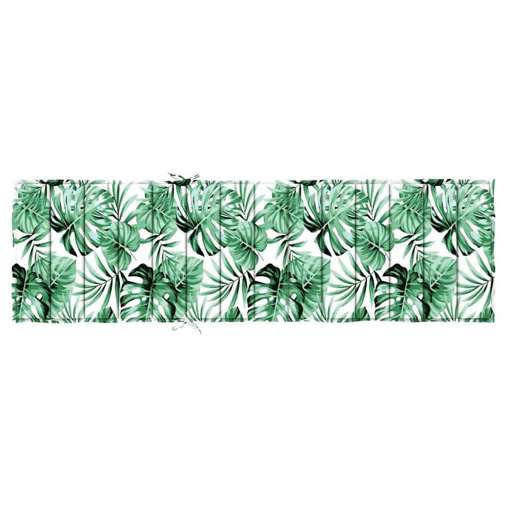 vidaXL Μαξιλάρι Ξαπλώστρας Ήλιου Floral Πράσινο 200 x 70 x 4 εκ.