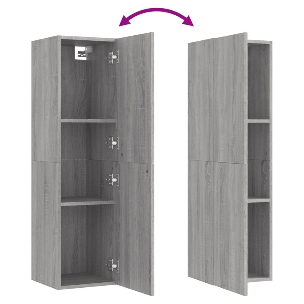 vidaXL Έπιπλα Τηλεόρασης Επιτοίχια 2 τεμ. Γκρι Sonoma 30,5x30x110 εκ.