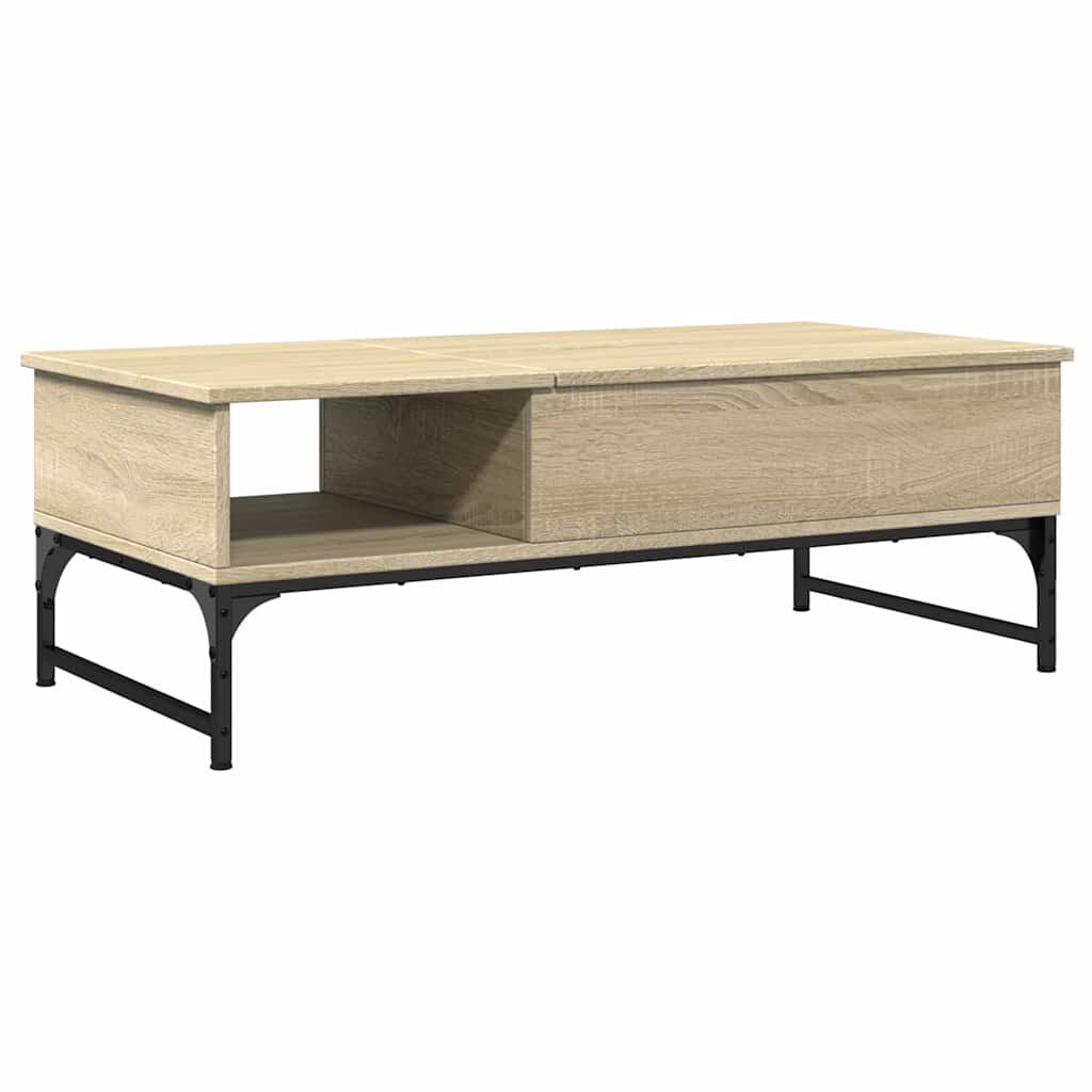 vidaXL Τραπεζάκι Σαλονιού Sonoma Δρυς 100x50x35εκ Επεξ. Ξύλο + Μέταλλο