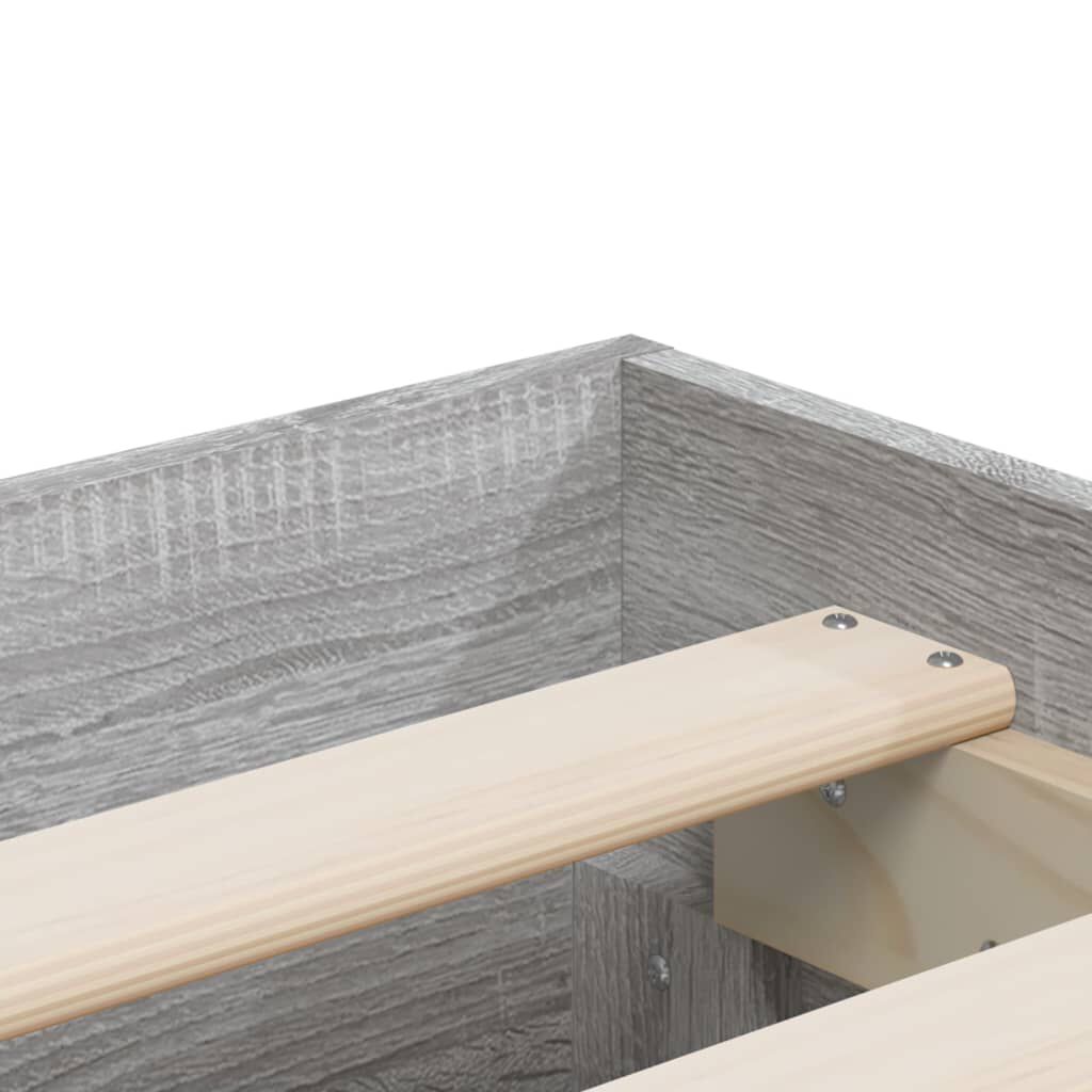 vidaXL Πλαίσιο Κρεβατιού με συρτάρια Γκρι sonoma 160x200εκ. Επεξ. Ξύλο