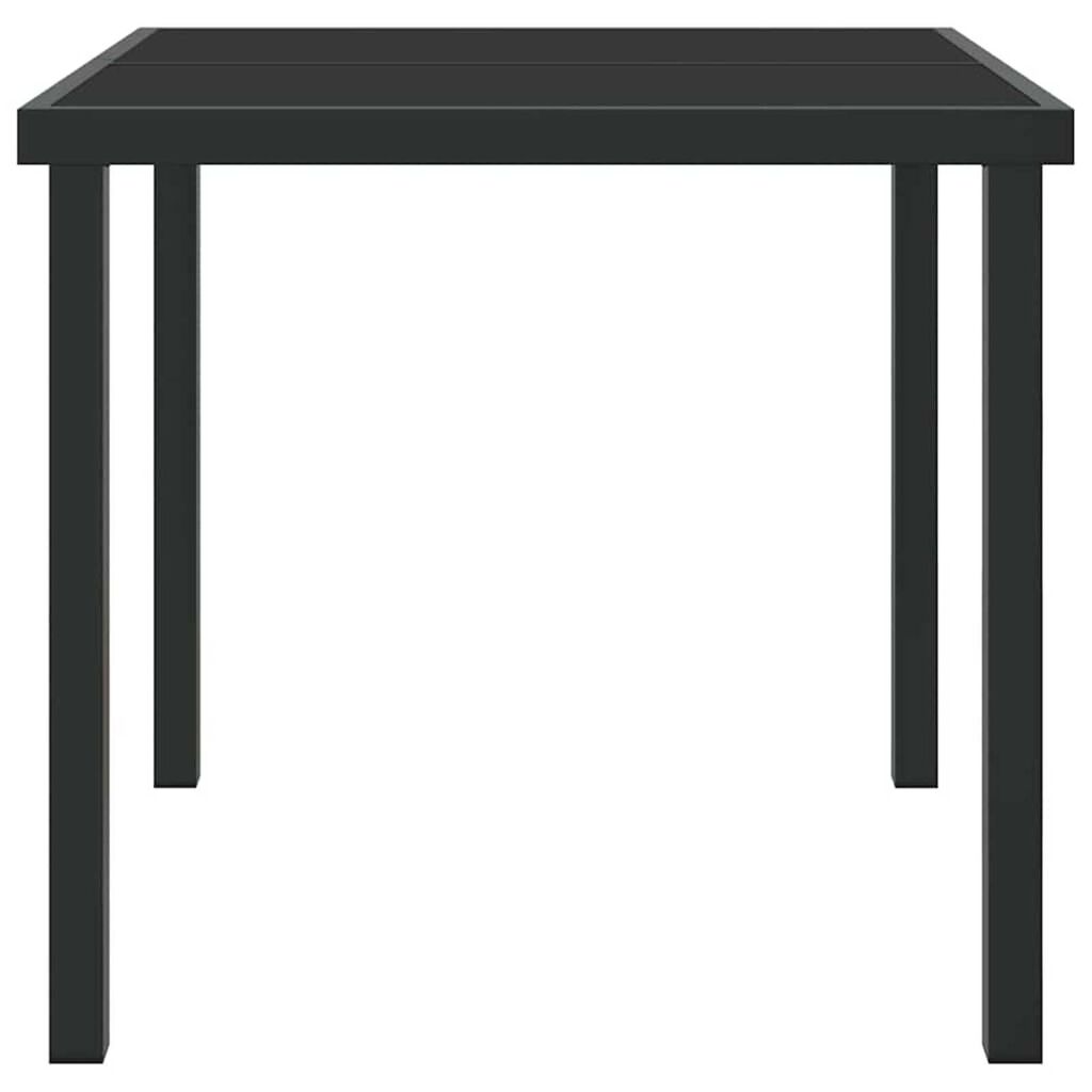 vidaXL Τραπέζι Κήπου Μαύρο 80 x 80 x 73 εκ Μασίφ ξύλο teak