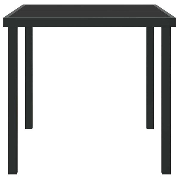 vidaXL Τραπέζι Κήπου Μαύρο 80 x 80 x 73 εκ Μασίφ ξύλο teak