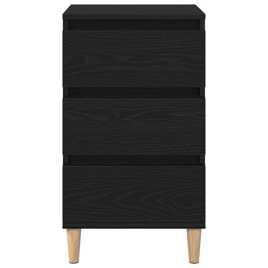 vidaXL Κομοδίνο Μαύρο Δρυς 40x35x70 εκ. Επεξεργασμένο Ξύλο