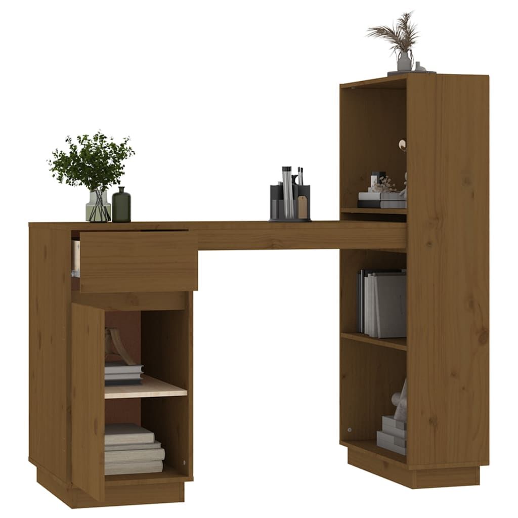 vidaXL Γραφείο Μελί 110 x 53 x 117 εκ. από Μασίφ Ξύλο Πεύκου