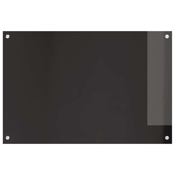 vidaXL Πίσω Πάνελ Κουζίνας Μαύρο 90 x 60 cm σκληρυμένο γυαλί