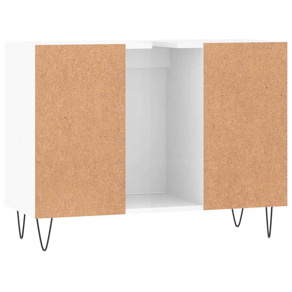 vidaXL Ντουλάπι Μπάνιου Γυαλ. Λευκό 80 x 33 x 60 εκ. από Επεξεργ. Ξύλο