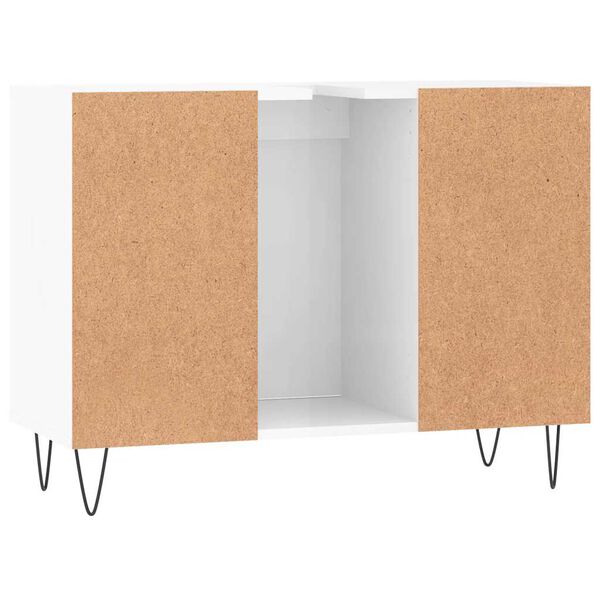 vidaXL Ντουλάπι Μπάνιου Γυαλ. Λευκό 80 x 33 x 60 εκ. από Επεξεργ. Ξύλο